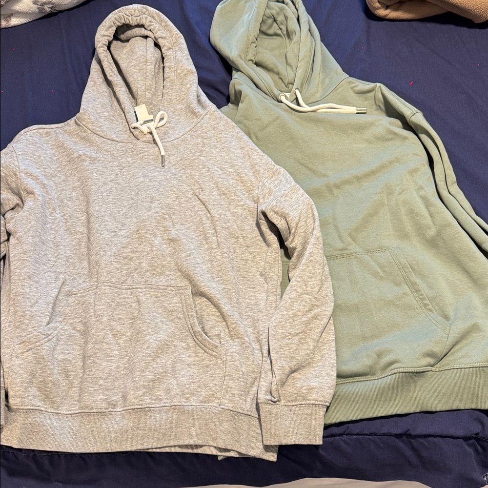 H&M Gray and Green Women's Hooded Sweaters
